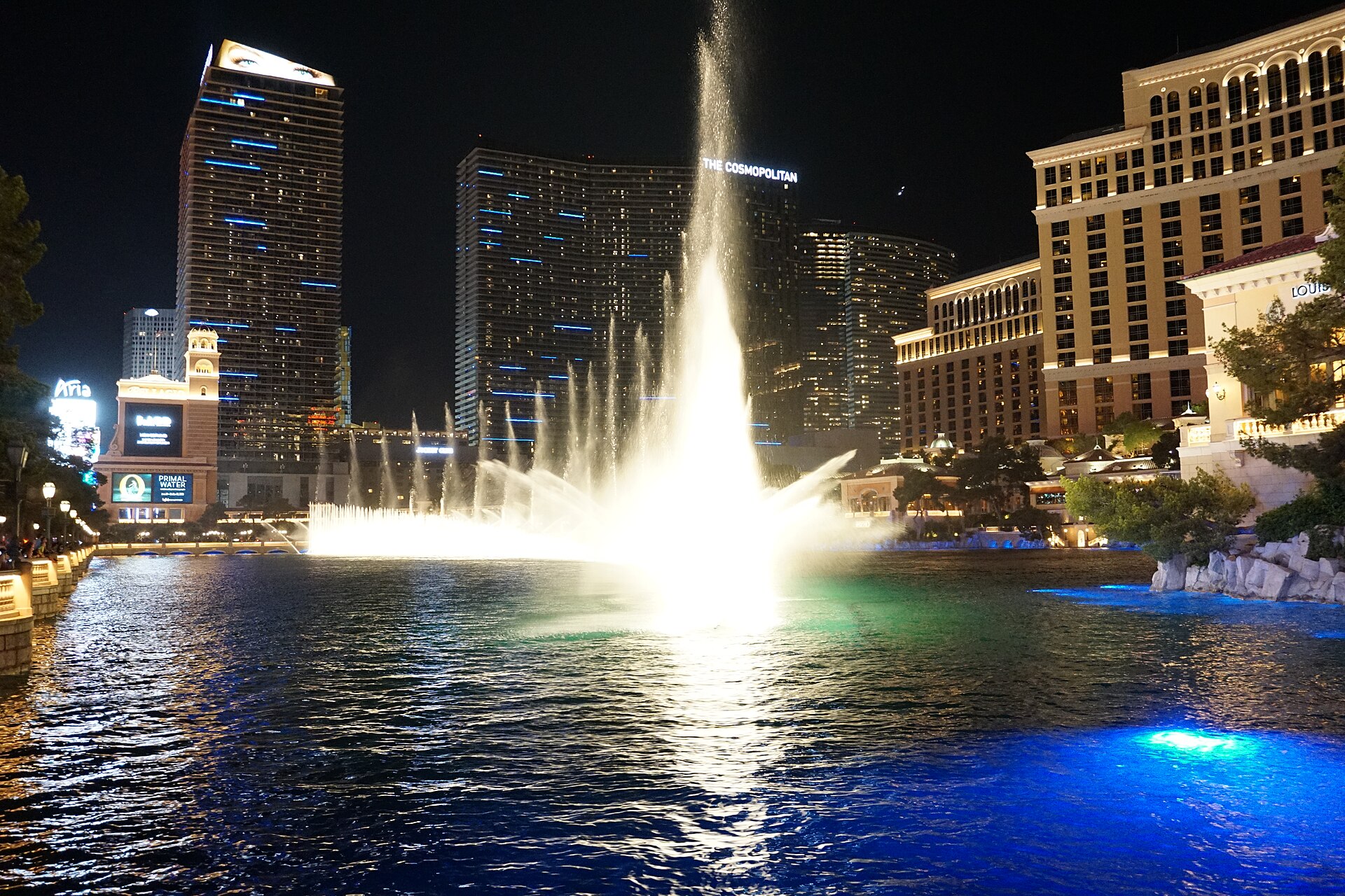 Bellagio Fountains at night